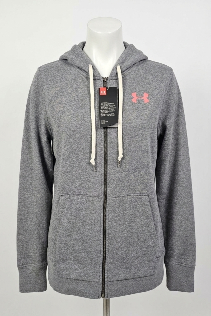 NEW UNDER ARMOUR women's favorite fleece full zip hoodie in carbon heather